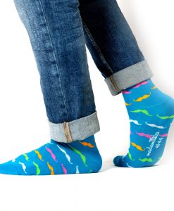 sosete cu mustati pentru barbati si femei super colorate